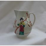 An 18th century English porcelain Chinoiserie decorated sparrow beak jug, possibly Worcester,