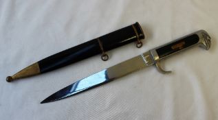 An Italian MVSN Officer's fascist dagger with a plain plated blade,