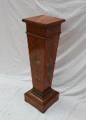 A 19th century satinwood torchere of square form,