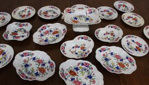 A Chamberlains Worcester part dessert service transfer and infil decorated with flowers and leaves ,
