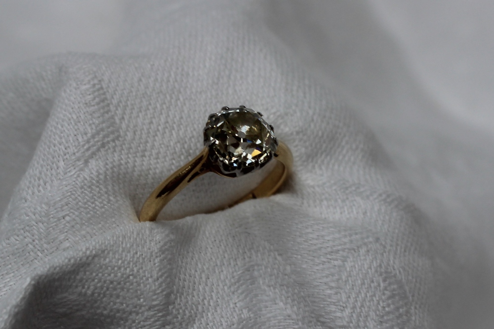 A Cushion cut solitaire diamond ring, - Image 10 of 11