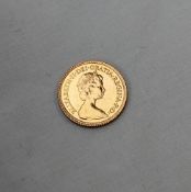 An Elizabeth II gold half sovereign dated 1982