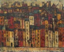 Jack Jones Houses in rows Oil on canvas Signed and dated '59 33 x 41cm