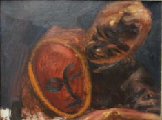 Kevin Sinnott A figure head Oil on board 18 x 24cm