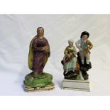 A 19th century Staffordshire figure of St John with a shaped base,