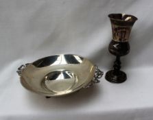 A George V silver goblet with a trumpet shaped bowl on a spreading foot, Chester, 1914,
