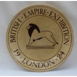An Ashtead pottery plate, produced for the "British Empire Exhibition in London 1924",