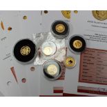 "The World's Finest gold Miniatures Collection" coins including a 2009 quarter sovereign,