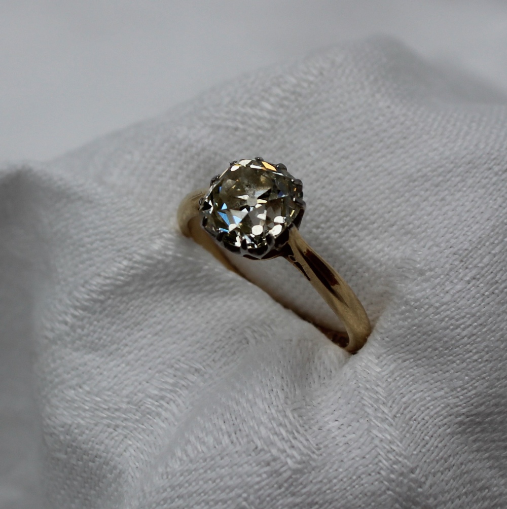 A Cushion cut solitaire diamond ring, - Image 2 of 11