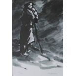 After Sir Kyffin Williams Farmer in the snow A limited edition print No.