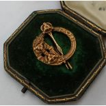 A West & Son of Dublin Queens pattern Tara brooch, in 18ct yellow gold, approximately 7 grams,