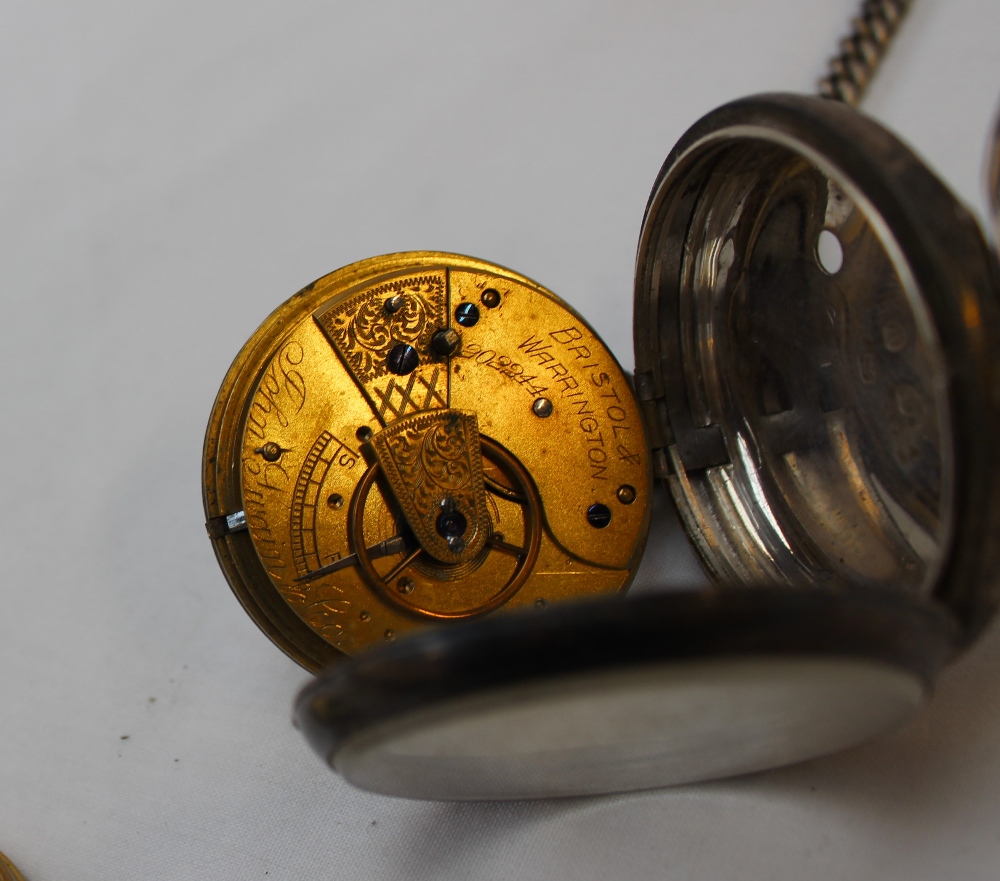 A late Victorian silver open faced pocket watch, - Image 3 of 3