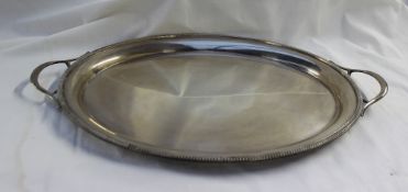 An Elizabeth II silver twin handled tray, with a gadrooned edge, Birmingham, 1966,