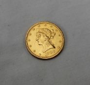 A USA Ten dollars Liberty gold coin dated 1906