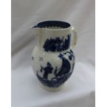 An 18th century Caughley Salopian blue and white porcelain milk jug, with mask spout,