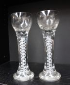 A pair of 19th century oversized wine glasses,