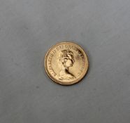 An Elizabeth II gold sovereign dated 1980
