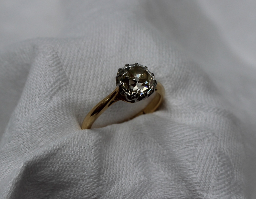 A Cushion cut solitaire diamond ring, - Image 11 of 11