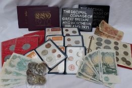 Assorted £2 coins, Victorian florins, 3d, shillings etc,