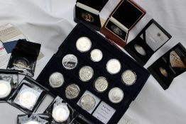 Assorted silver coins, including The changing face of Britain's coinage, 2009,