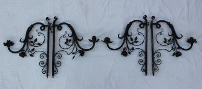 A set of four scrolling leaf decorated wall lights from Wenvoe Castle