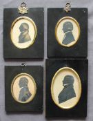 I Hallam Head and shoulders portrait of a gentleman in profile A silhouette with gilt
