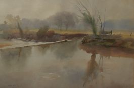 Arthur Miles River scene Watercolour Signed and dated '66 35 x 52cm IMPORTANT: This lot is sold