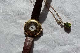An Lady's 18ct yellow gold Rolex half hunter wristwatch,