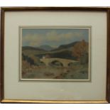 Philip Gregory Needell A cottage on a bridge Oil on board Signed 26 x 35cm