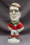 A Groggshop pottery Grogg of the Welsh rugby player "Mike Hall",