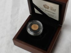 A Royal Mint 2009 quarter sovereign gold proof coin, No.