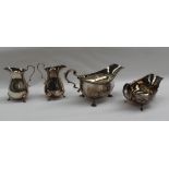 An Elizabeth II silver sauce boat, with a gadrooned rim on three shell capped legs, London, 1965,