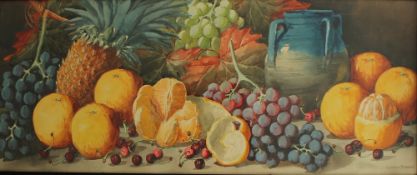 Giovanni Barbaro Still life study of fruit Watercolour Signed 30.