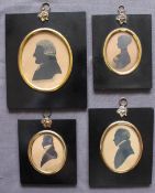 19th century British School Head and shoulders portrait of a Judge in profile A silhouette Oval 10.