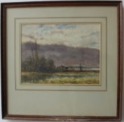 John Keeley A cottage in a stormy landscape Watercolour Signed 22.