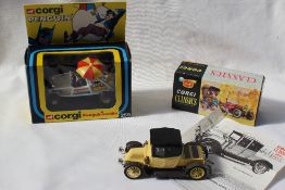 Corgi - Penguinmobile No.259, boxed together with a Corgi Classics 1910 Renault Primrose No.