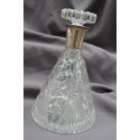 A George V silver topped and cut glass decanter, Birmingham,