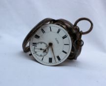 An Edward VII silver open faced key wound pocket watch,