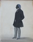 19th Century British School A full length portrait of a gentleman Silhouette 26 x 21cm