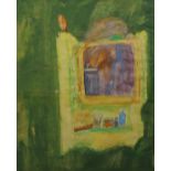 Ben Hartley (1993-1996) A robin on a window frame Gouache and watercolour 62 x 49cm IMPORTANT: