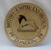 An Ashtead pottery plate, produced for the "British Empire Exhibition in London 1924",