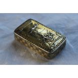 A George III silver gilt snuff box, of rectangular form,