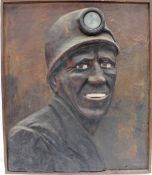 Christopher Griffin Study of a miner Fibreglass / coal dust / acrylic paint Signed Chris and dated