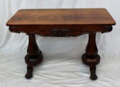 A Victorian rosewood side table,