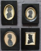 19th century British School Head and shoulders portrait of a gentleman in profile A silhouette with