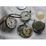 A continental white metal open faced pocket watch,