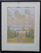 John Hall Thorpe (1874-1947) "The open gate" A woodcut Signed and inscribed in pencil 36 x 28cm