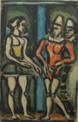 Georges Rouault "Au Cirque" Aquatint in colours Gallery label verso probably Redfern Gallery,