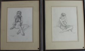 Thomas Rathmell Study of a seated girl Pencil sketch Signed and dated 1978 37 x 27.