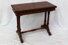 A Victorian Burr walnut card table,